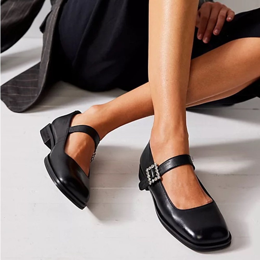 FREE PEOPLE Leather Mary Jane Flats